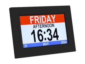 Artiss 8" Digital Day Clock Calendar Alarm Black