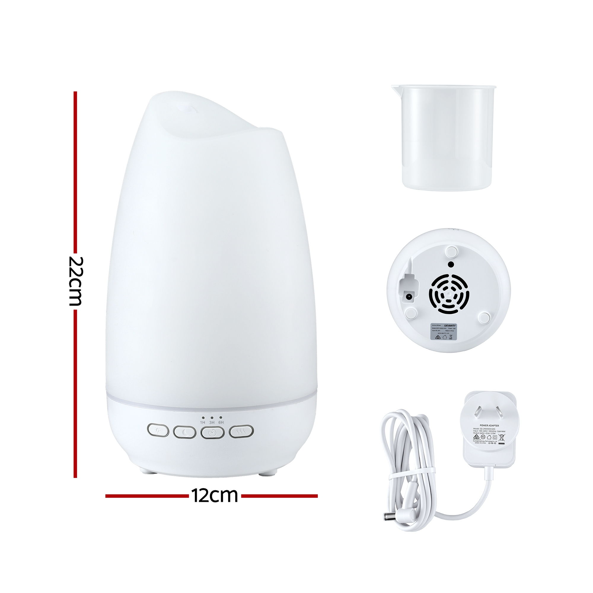 Devanti Ultrasonic Essential Oil Aroma Diffuser Aromatherapy Cool Mist