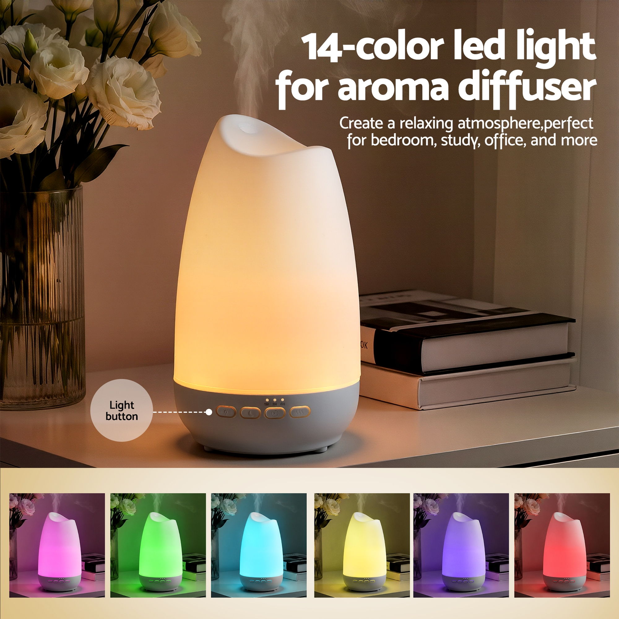 Devanti Ultrasonic Essential Oil Aroma Diffuser Aromatherapy Cool Mist