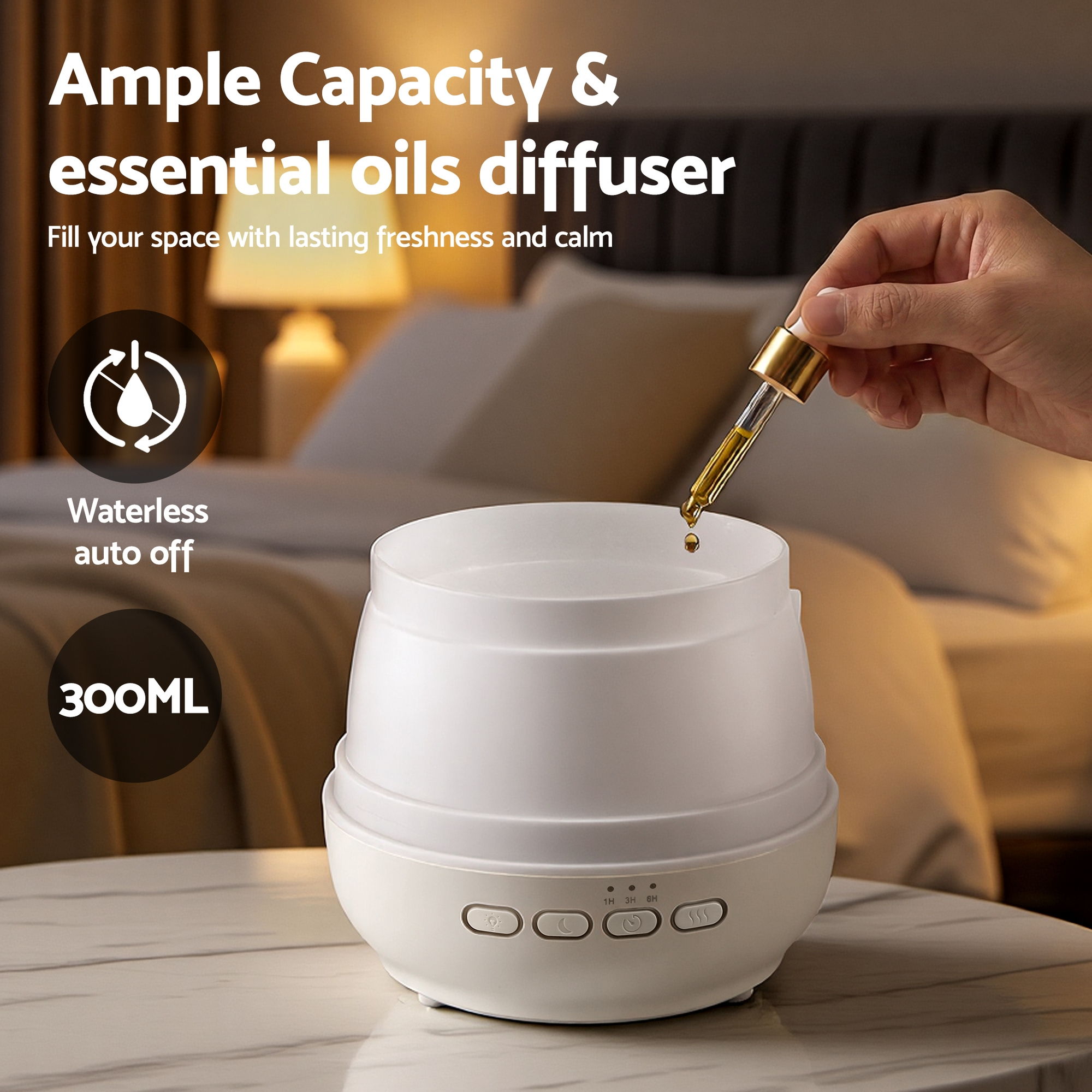 Devanti Ultrasonic Essential Oil Aroma Diffuser Aromatherapy Cool Mist