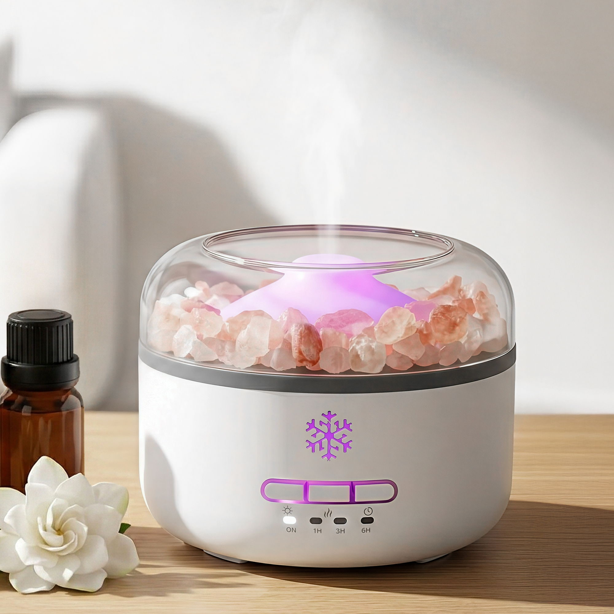 Devanti 150ml Salt Lamp Aroma Diffuser Ultrasonic Humidifier Purifier 7 LED
