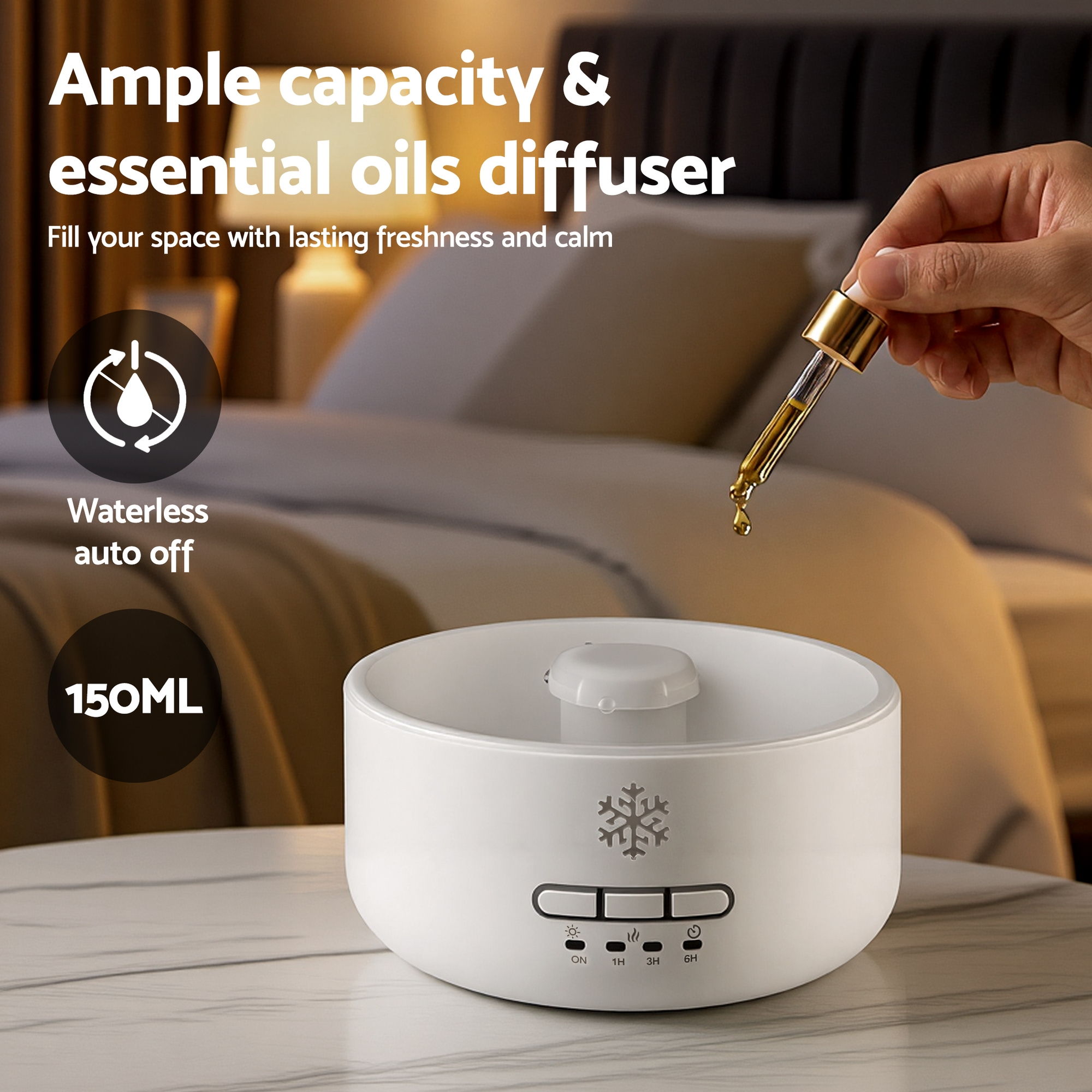 Devanti 150ml Salt Lamp Aroma Diffuser Ultrasonic Humidifier Purifier 7 LED