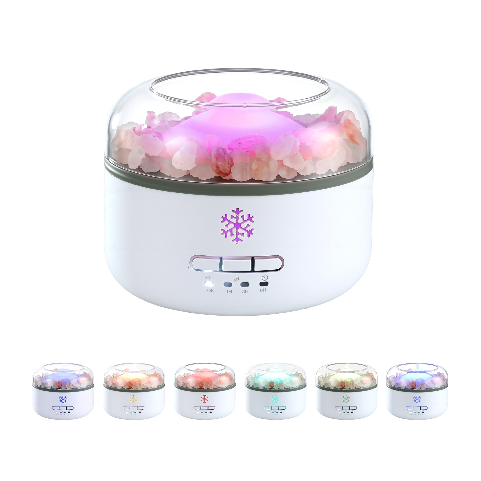 Devanti 150ml Salt Lamp Aroma Diffuser Ultrasonic Humidifier Purifier 7 LED