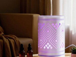Devanti Ultrasonic Aroma Diffuser Aromatherapy 100ml LED Lights Iron Humidifier