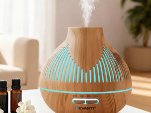 Devanti Ultrasonic Aroma Diffuser Aromatherapy 400ml LED Lights Iron Humidifier