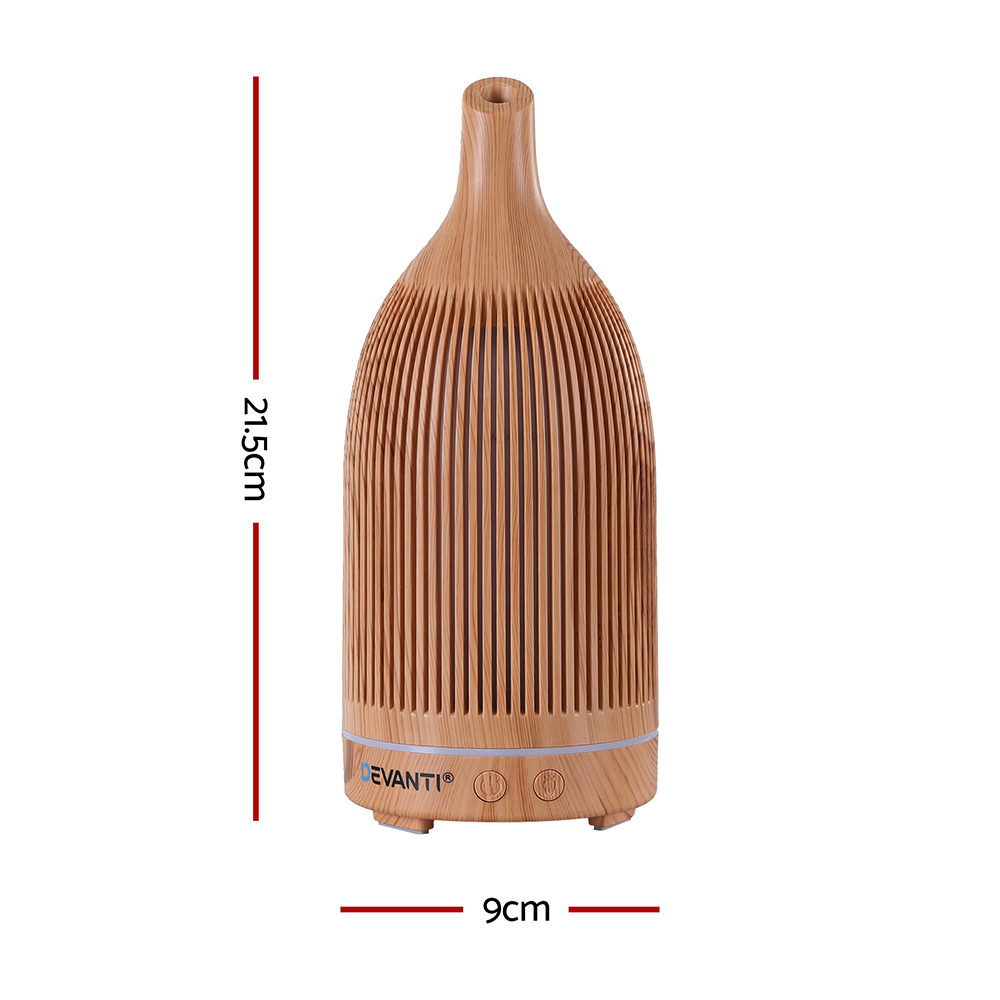 Devanti Ultrasonic Aroma Diffuser Aromatherapy 200ml LED Lights Iron Humidifier