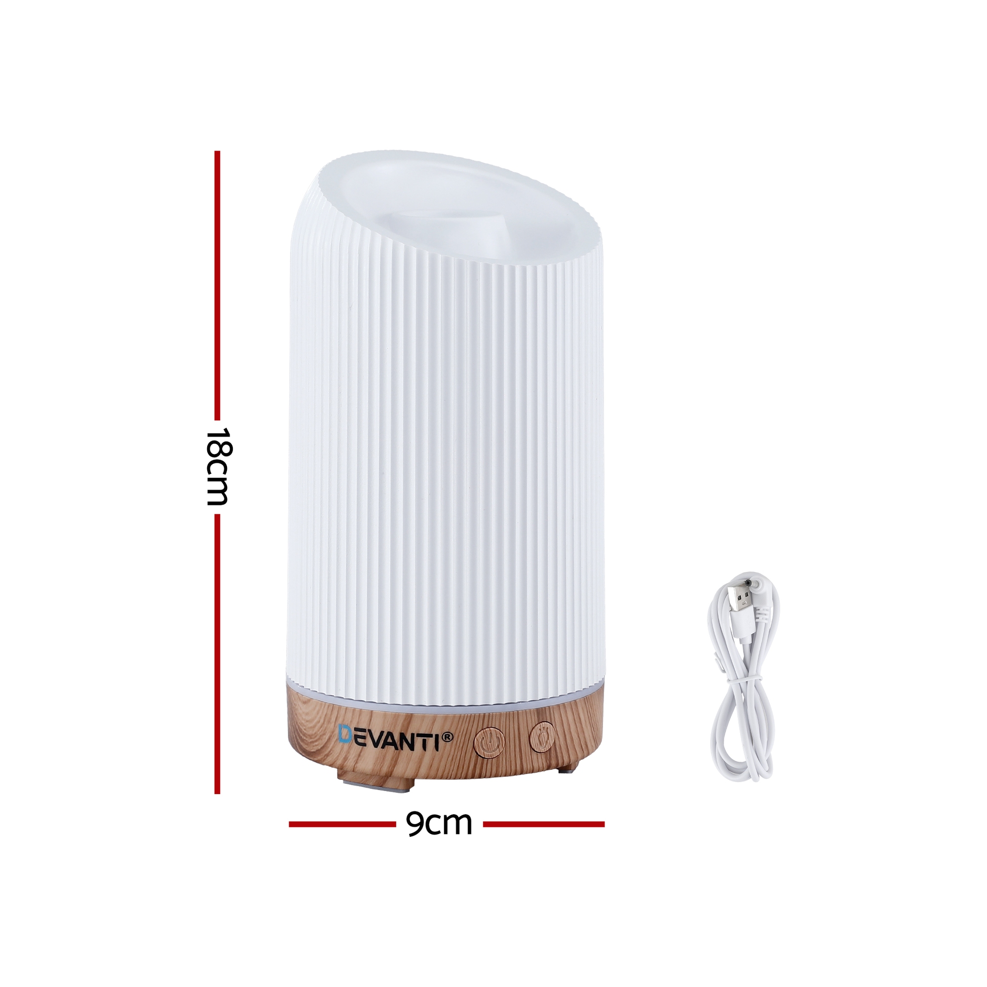 Devanti Ultrasonic Aroma Diffuser Aromatherapy 200ml LED Lights Iron Humidifier