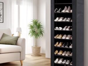 Artiss Shoe Rack Cabinet Removable Cover 10 tier Black