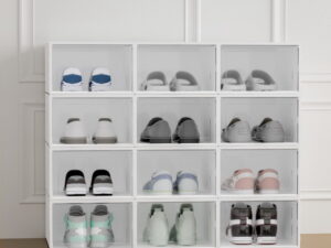 Artiss Shoe Box Rack DIY Set of 12 Stackable White Abel