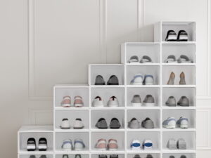Artiss Shoe Box Rack DIY Set of 24 Stackable White Abel