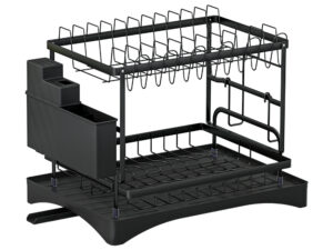 Cefito Dish Rack Expandable Drying Drainer Cutlery Holder Tray Kitchen 2 Tiers