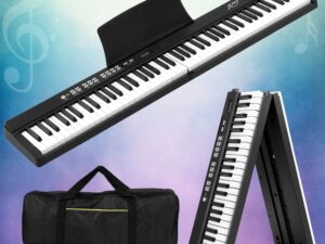 Alpha 88 Keys Foldable Electronic Piano Keyboard Digital Electric w/ Carry Bag