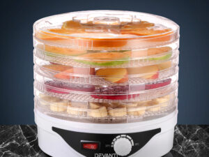 Devanti 5 Trays Food Dehydrator Fruit Dehydrators Pet Beef Jerky Dryer White