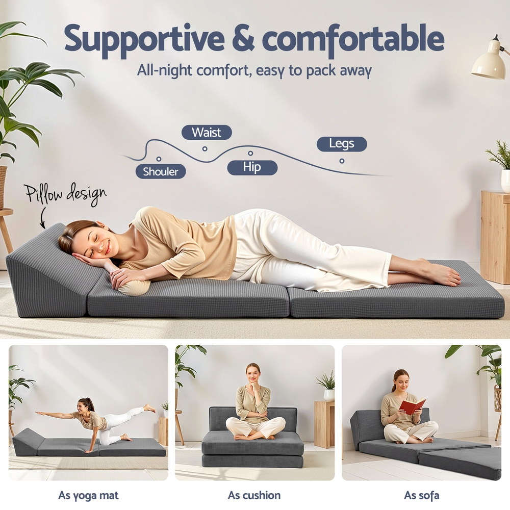 Giselle Foldable Mattress Folding Sofa Bed Trifold Sleeping Camping Cushion Mat