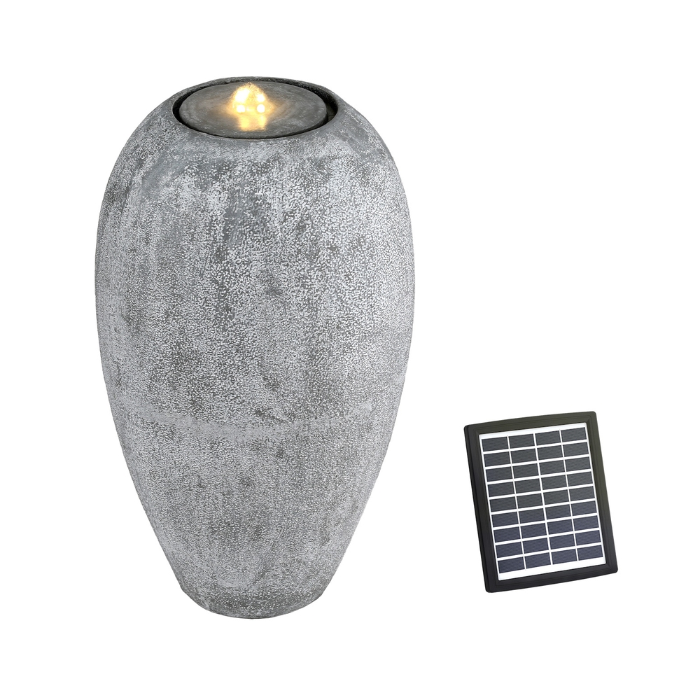 Gardeon Solar Fountain Water Feature Outdoor Fountain LED Lights Beige