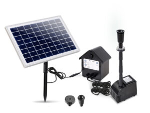Gardeon Solar Pond Pump Submersible Water Fountain w/ Battery Kit LED Lights