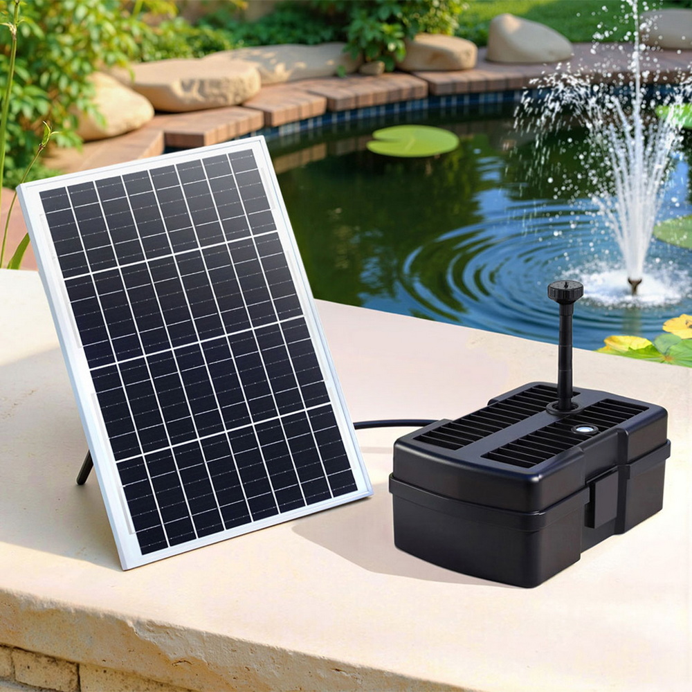 Gardeon Solar Submersible Water Pond Fountain Pump with Filter Box 6FT 1190L/H