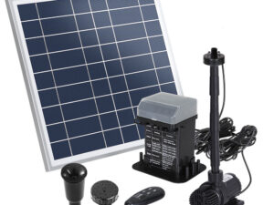 Gardeon Solar Pond Pump with Battery Kit LED Lights 9.8FT