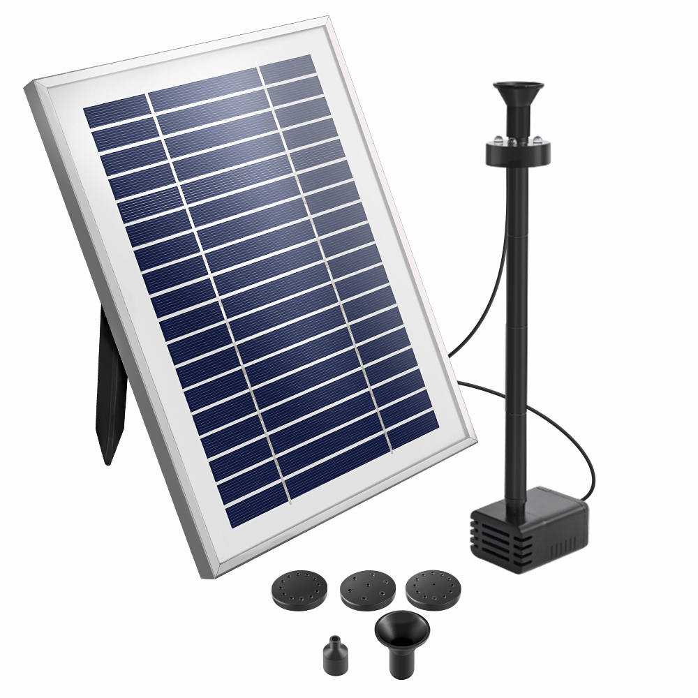 Gardeon Solar Pond Pump Submersible Water Fountain w/ Battery Kit LED Lights