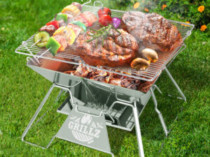 Grillz Fire Pit BBQ Grill with Carry Bag Portable