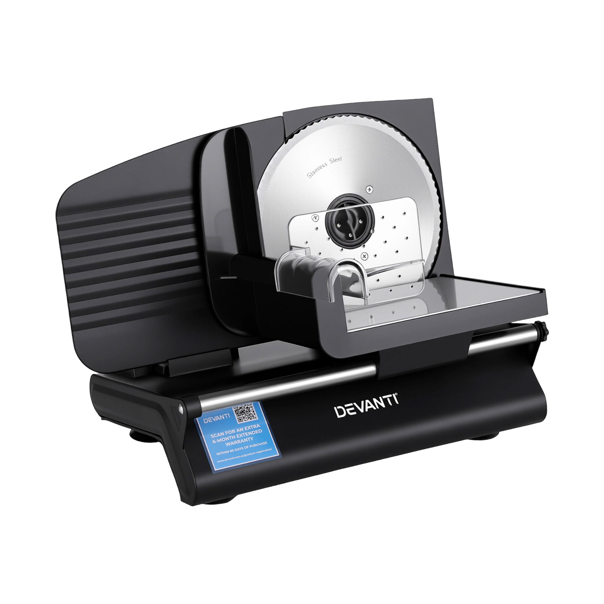 Devanti Meat Slicer Bread Vegetable, 200W Power 0-15mm Adjustable Easy Clean