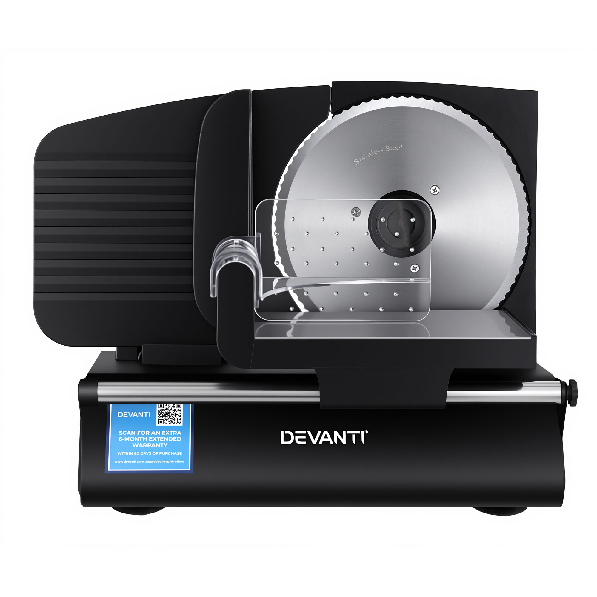 Devanti Meat Slicer Bread Vegetable, 200W Power 0-15mm Adjustable Easy Clean