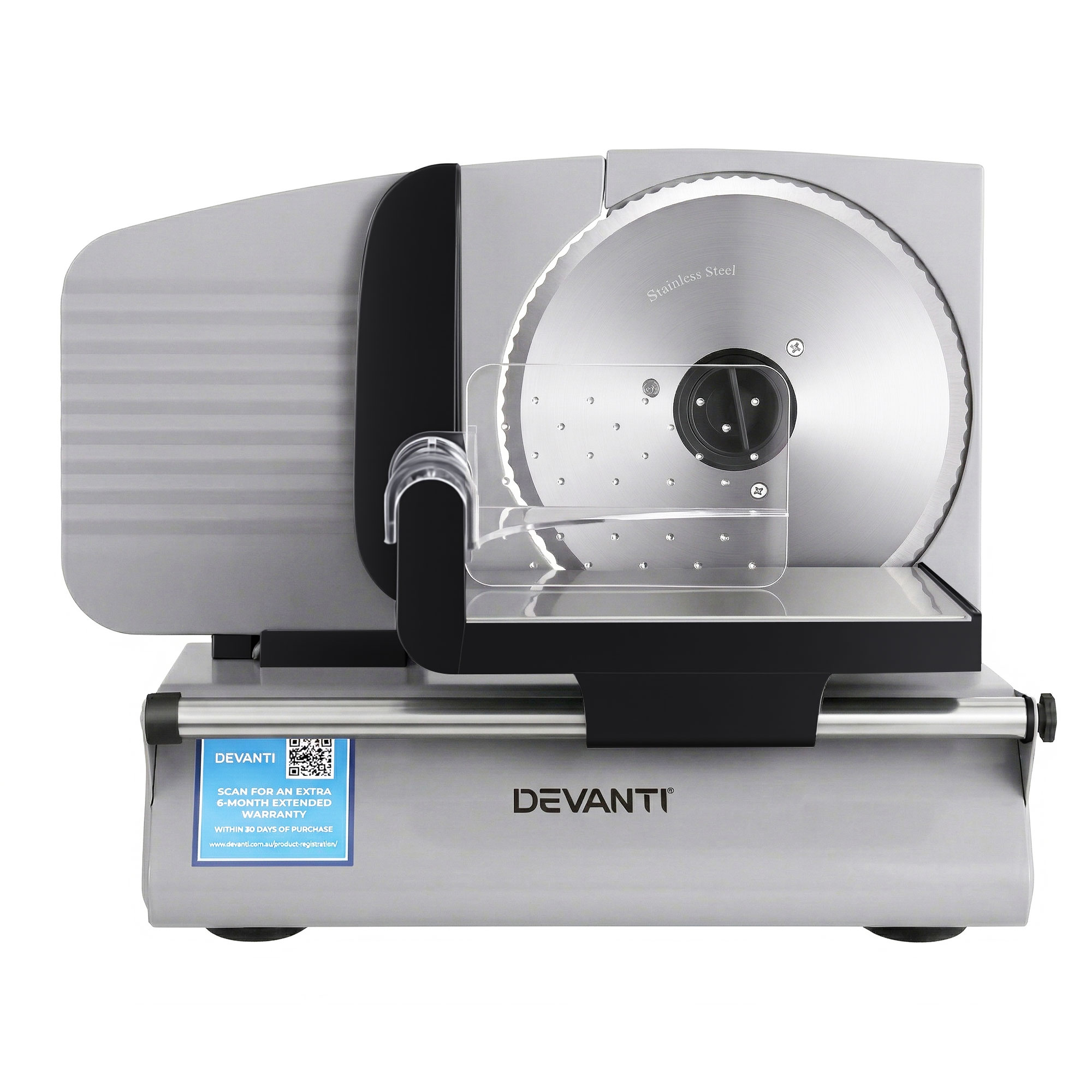 Devanti Meat Slicer Bread Vegetable, 200W Power 0-15mm Adjustable Easy Clean