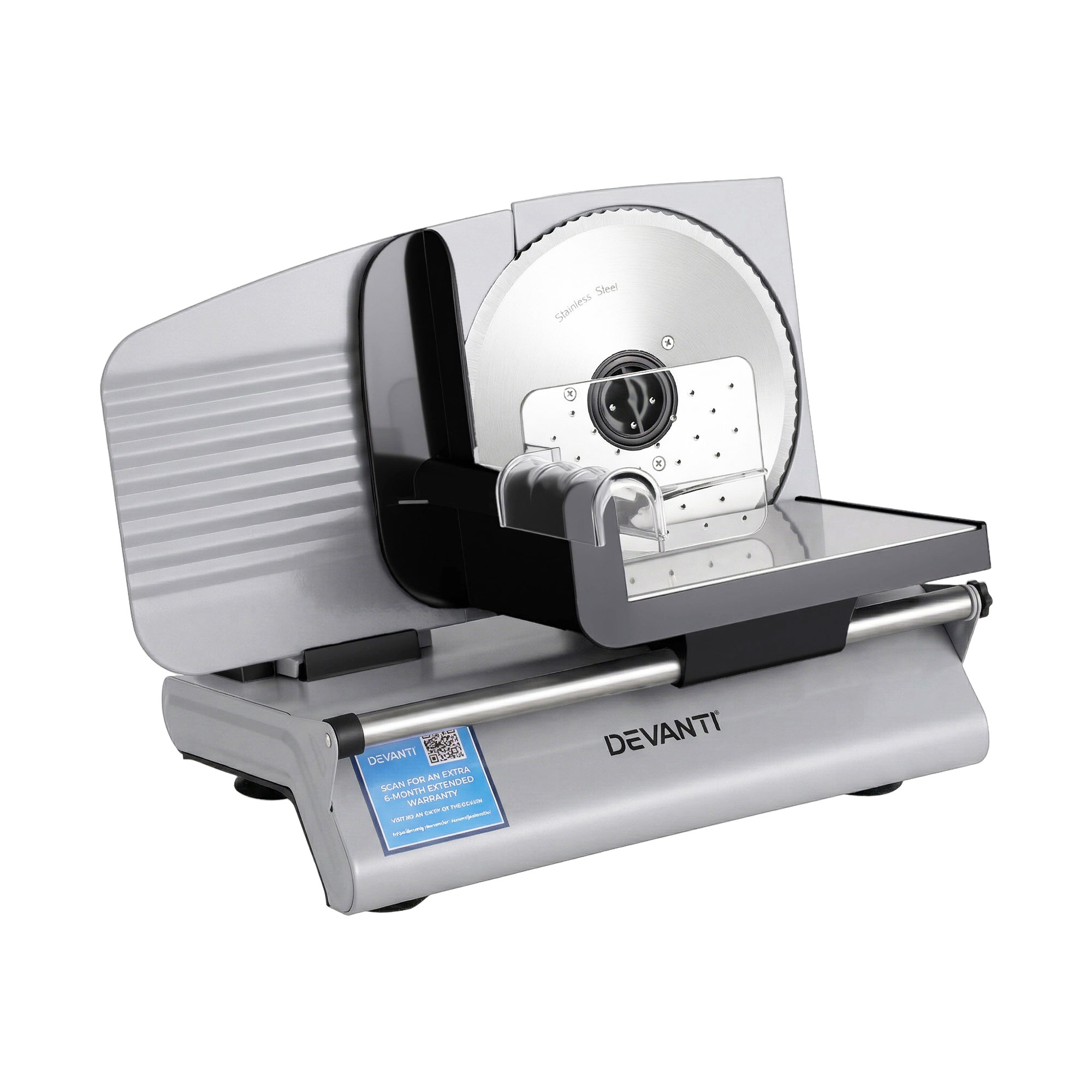 Devanti Meat Slicer Bread Vegetable, 200W Power 0-15mm Adjustable Easy Clean