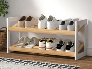 Artiss Shoe Rack 2 Tier 6 Pairs White Kara