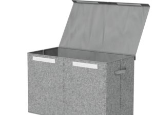 Keezi Large Toy Box Chest Storage with Flip-Top Lid Foldable Organizer Bins Grey