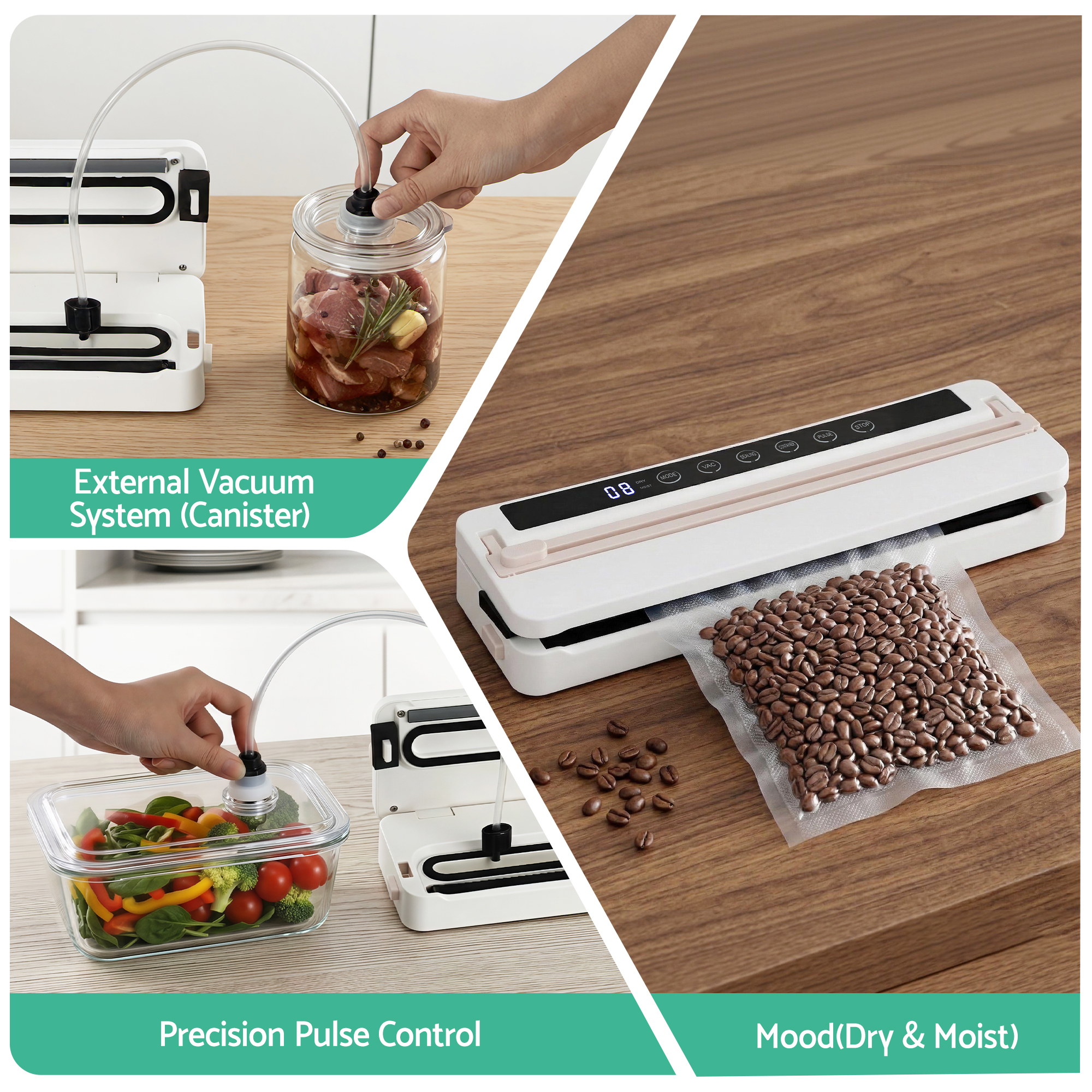 Devanti Food Vacuum Sealer Machine Fresh Storage Auto Seal Slide Cutter 6 Modes