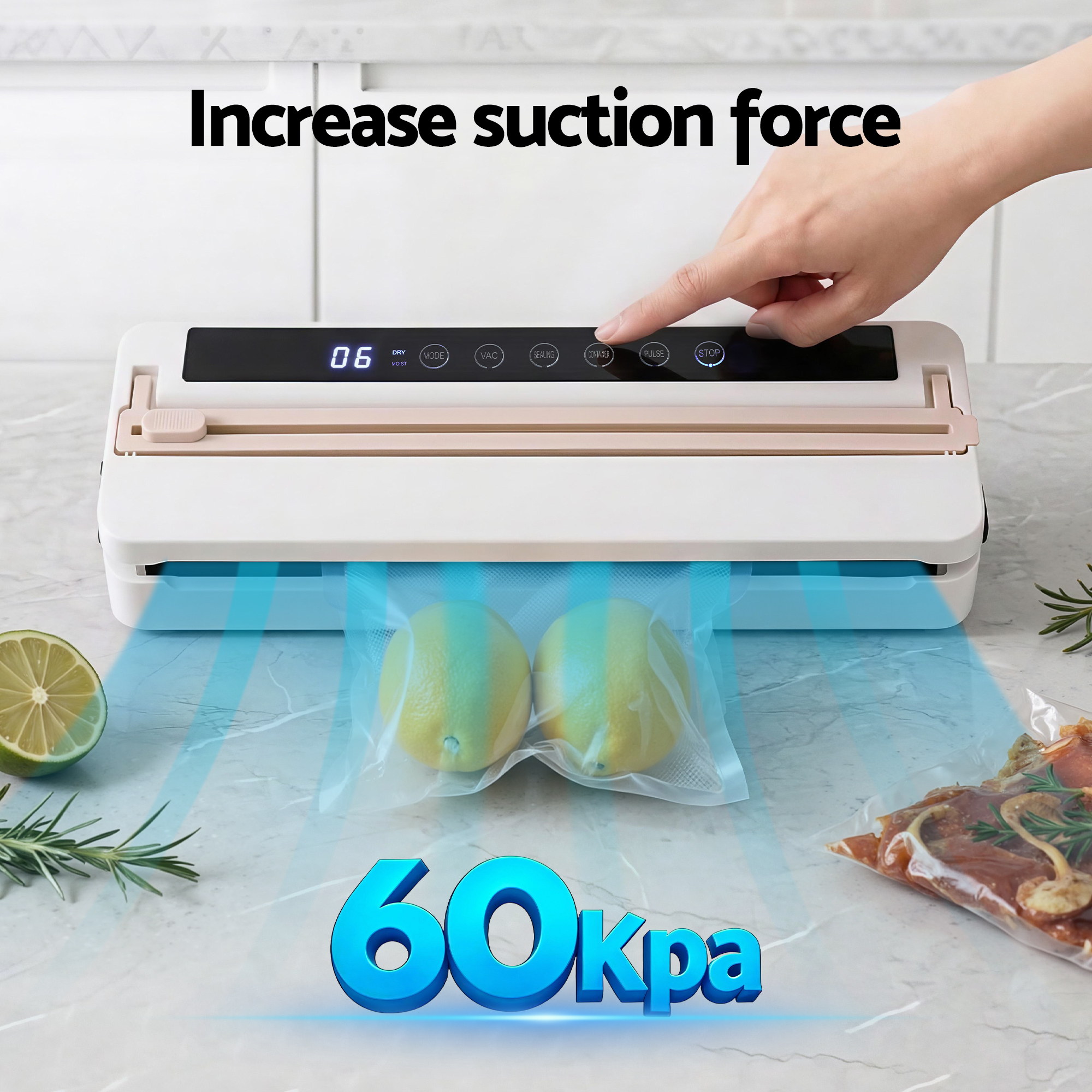 Devanti Food Vacuum Sealer Machine Fresh Storage Auto Seal Slide Cutter 6 Modes