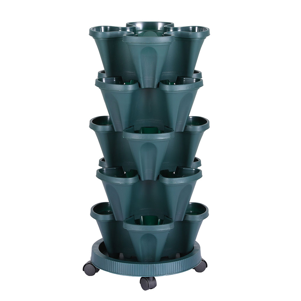 Green Fingers Garden Bed 5 Tier Vertical Garden Strawberry Stackable Planters