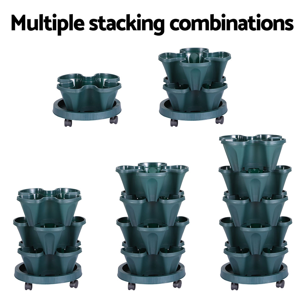 Green Fingers Garden Bed 5 Tier Vertical Garden Strawberry Stackable Planters