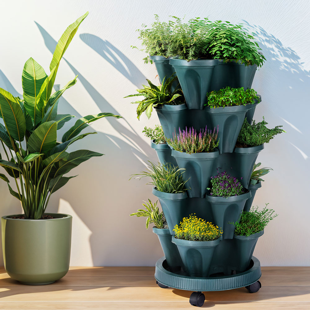 Green Fingers Garden Bed 5 Tier Vertical Garden Strawberry Stackable Planters