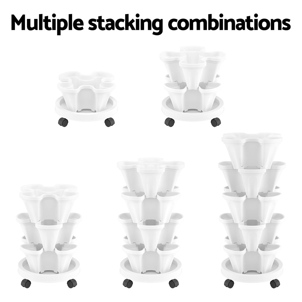 Green Fingers Garden Bed 5 Tier Vertical Garden Strawberry Stackable Planters