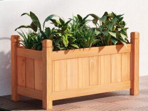 Green Fingers Garden Bed 60x30x33cm Wooden Planter Box Raised Container Growing