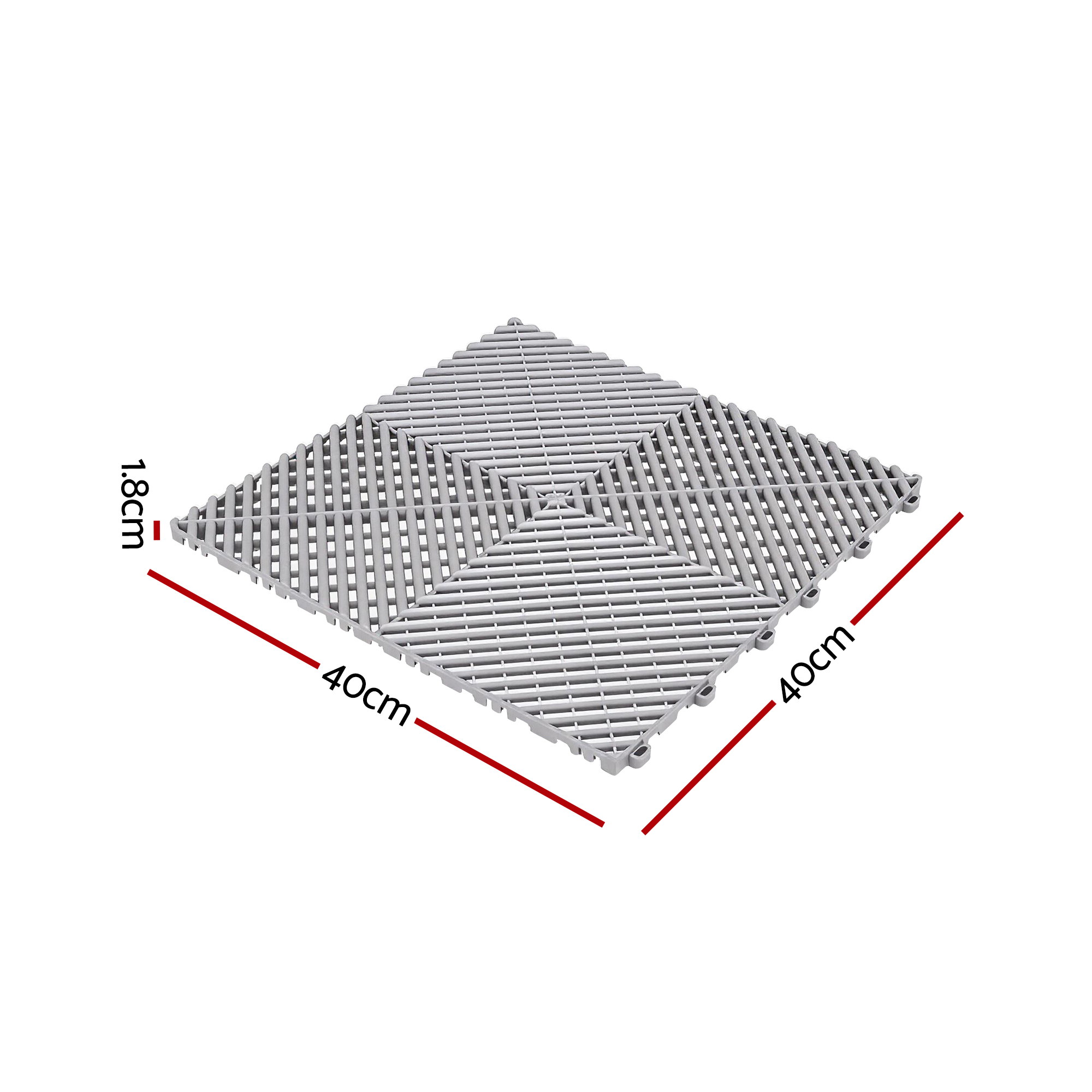 Giantz 20PCS Garage Floor Tiles Interlocking Drainage Non-Slip Tiles Heavy Duty