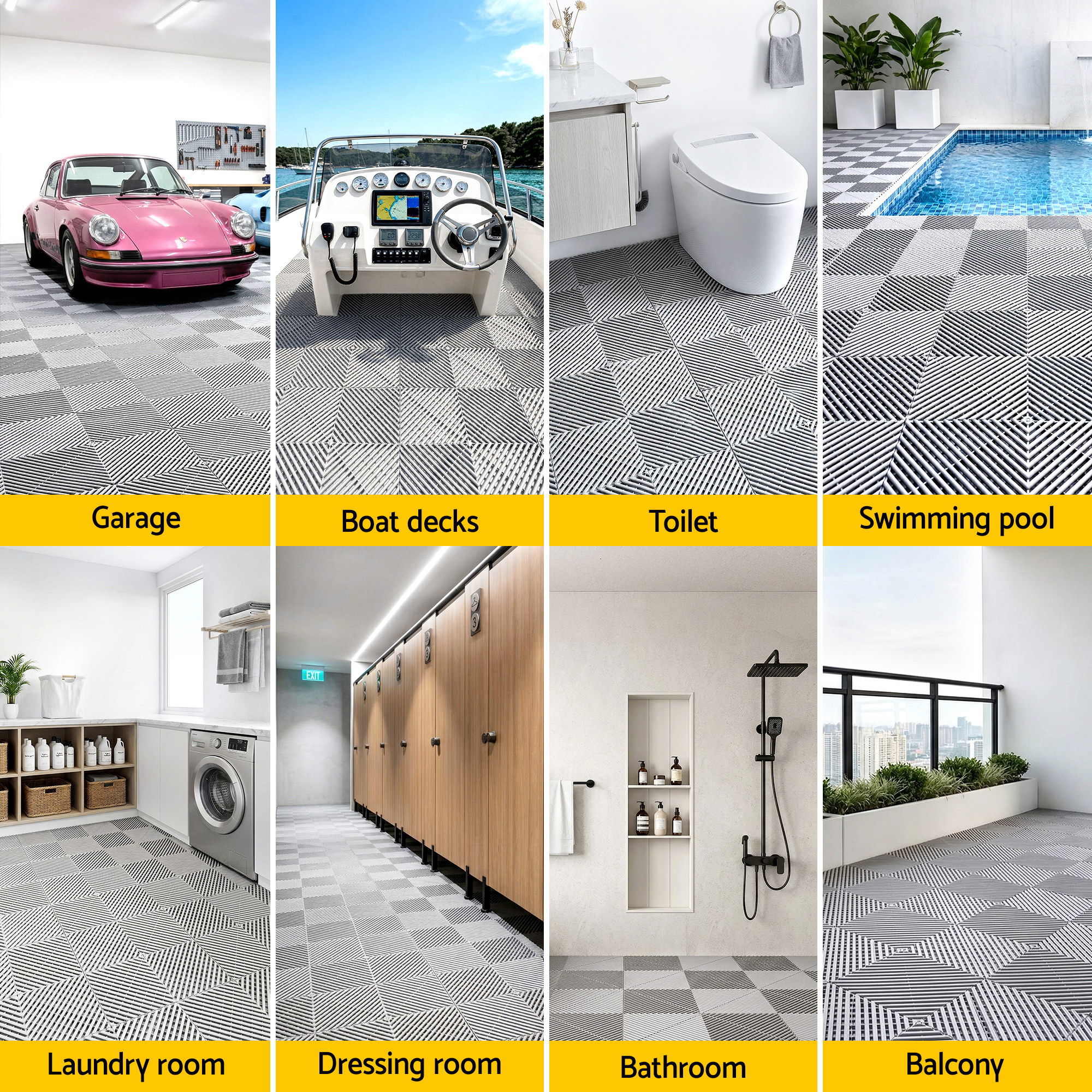 Giantz 20PCS Garage Floor Tiles Interlocking Drainage Non-Slip Tiles Heavy Duty