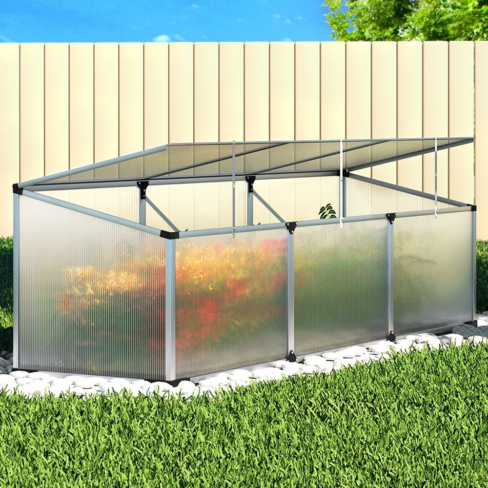 Green Fingers Greenhouse 180x50x50CM Cold Frame Plant Grow Aluminium