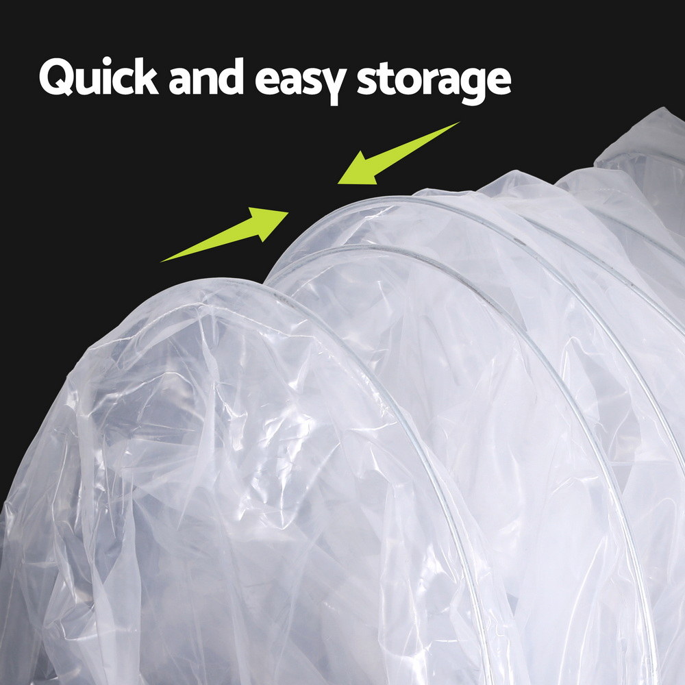 Green Fingers Mini Greenhouse 300x45x30cm Tunnel Clear PVC Steel Frame Portable