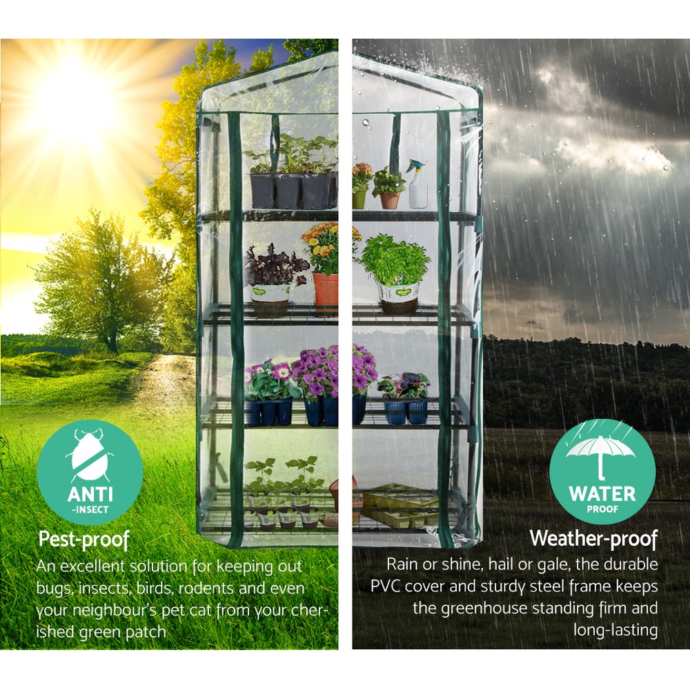 Green Fingers Greenhouse 4 Tiers Mini Green House Garden Bed Planter Box