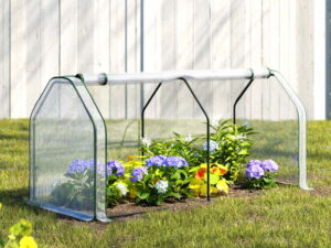 Green Fingers Mini Greenhouse PE Cover Green House Roll-Up Zippered Door