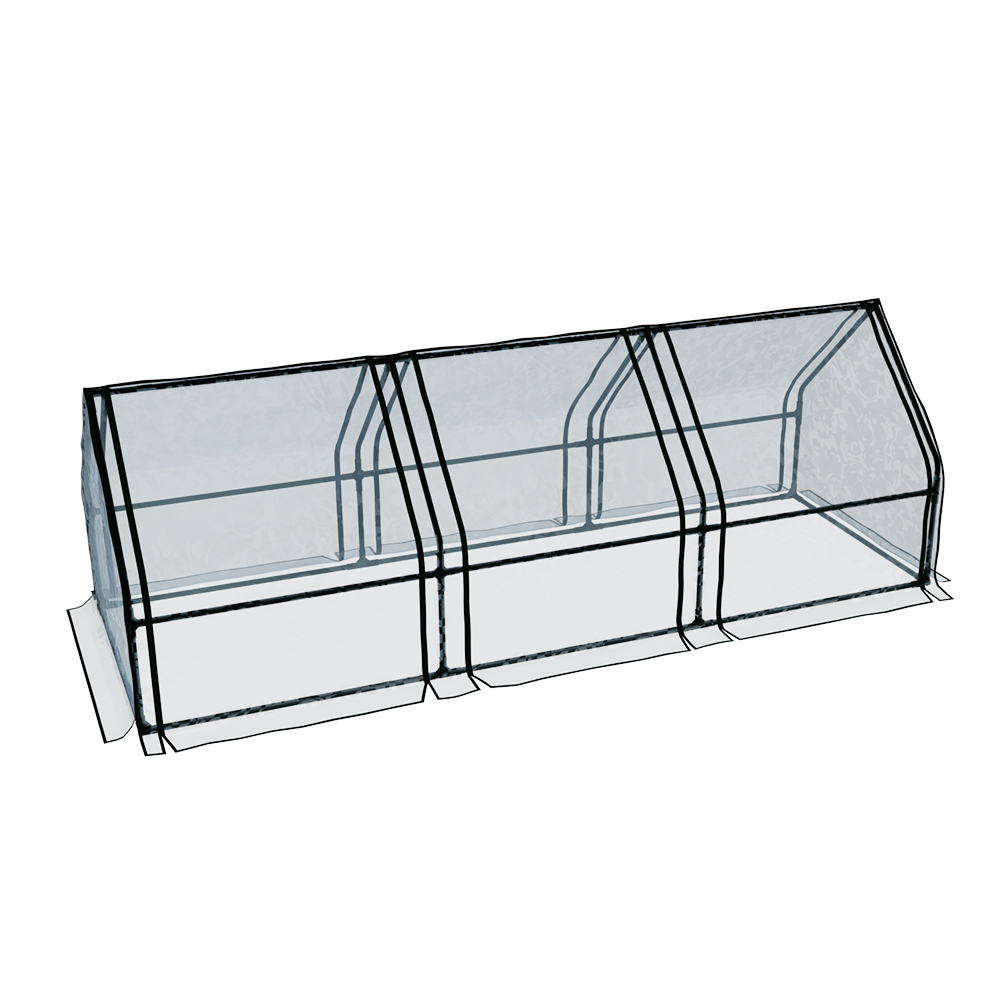 Green Fingers Greenhouse 2.7x0.9x0.9M Mini Green House Raised Garden Bed Planter