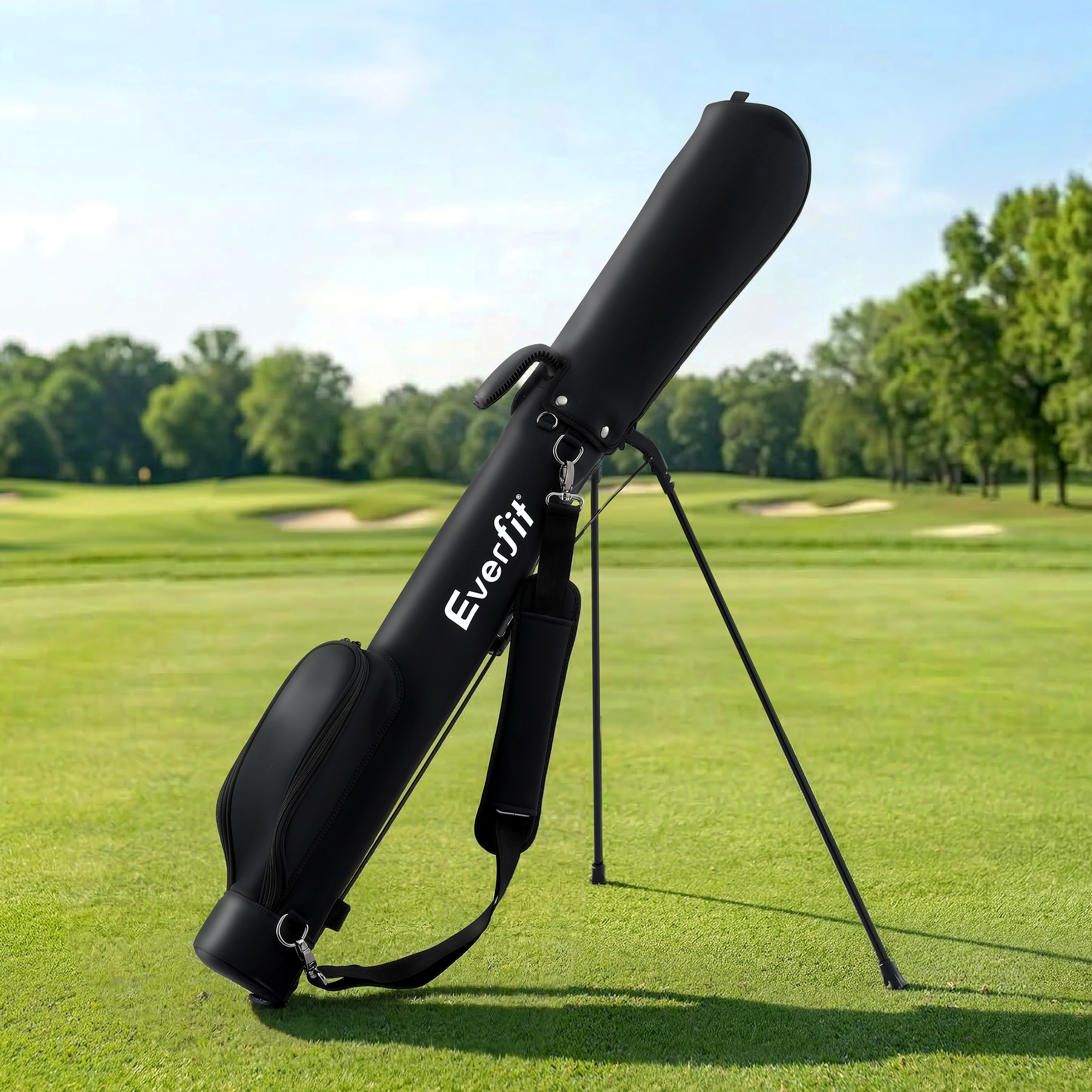 Everfit Golf Stand Bag Lightweight Sunday Pitch And Putt Bag Black