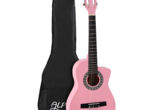 Alpha 34 Inch Classical Guitar Wooden Body Nylon String Beginner Kids Gift Pink