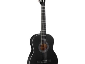 Alpha 39 Inch Classical Guitar Wooden Body Nylon String Beginner Gift Black