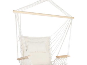Gardeon Hammock Chair Hanging with Armrest Camping Hammocks Cream