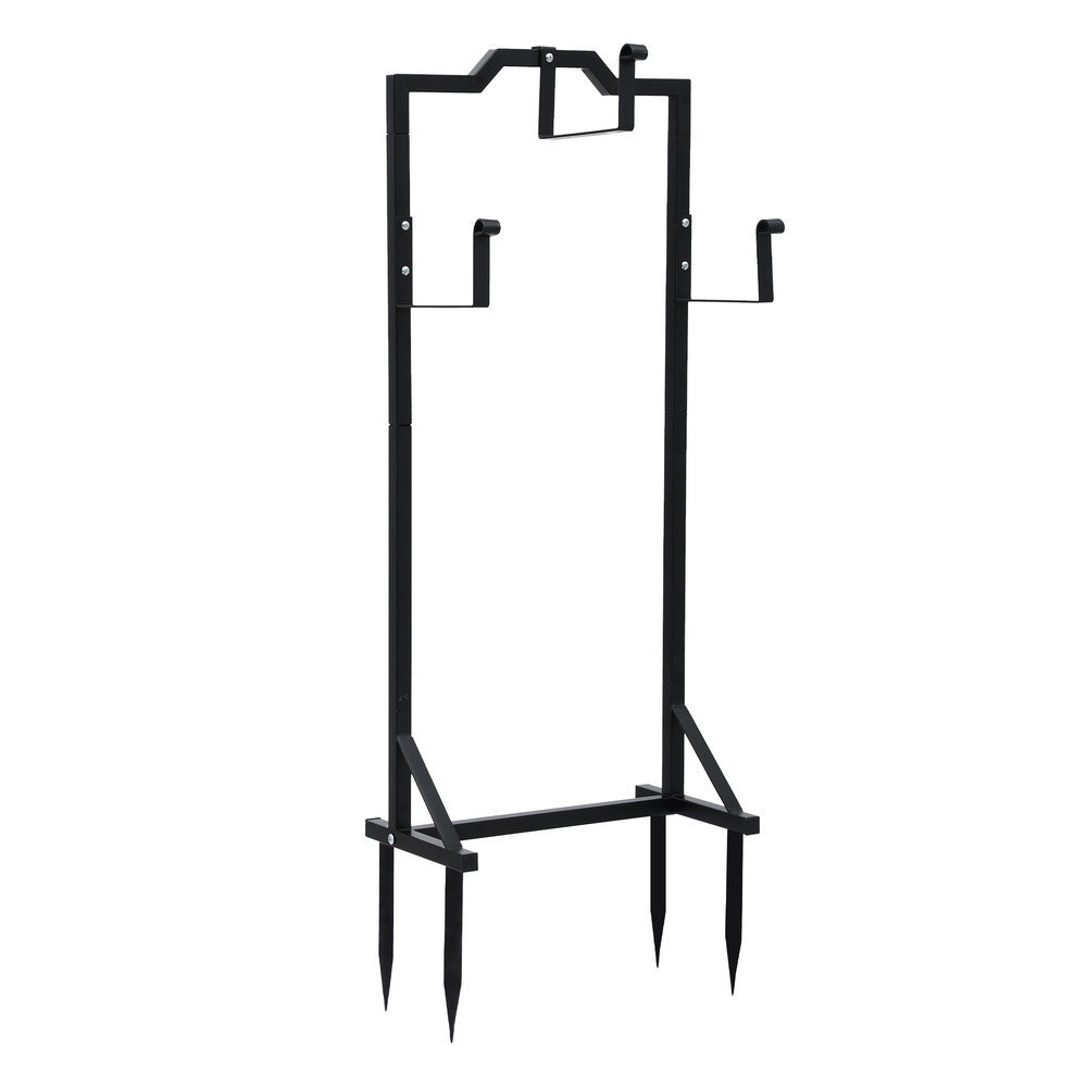 Green Fingers Garden Hose Holder Metal Portable Freestanding Hose Stand 4 Spikes