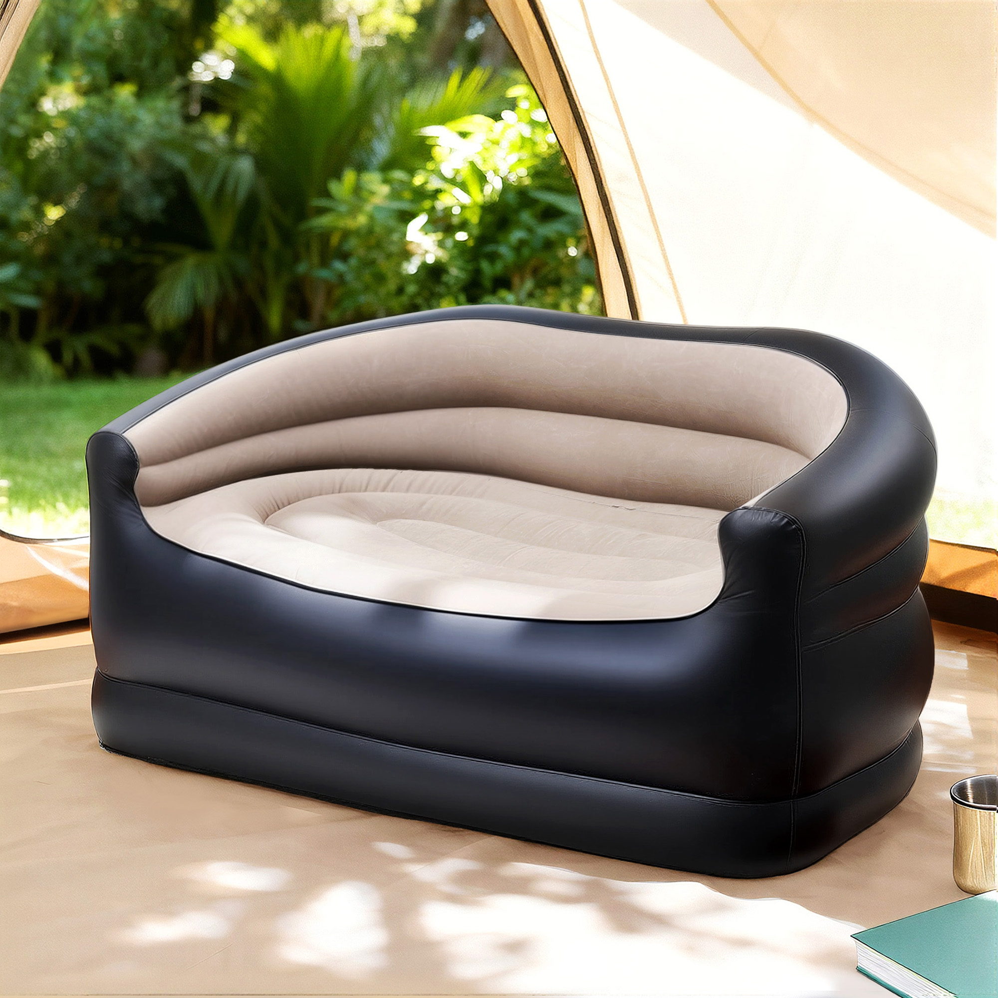 Gardeon Outdoor Air Sofa Inflatable Couch Two-Seater Lounge Chair w/ Pump Blow